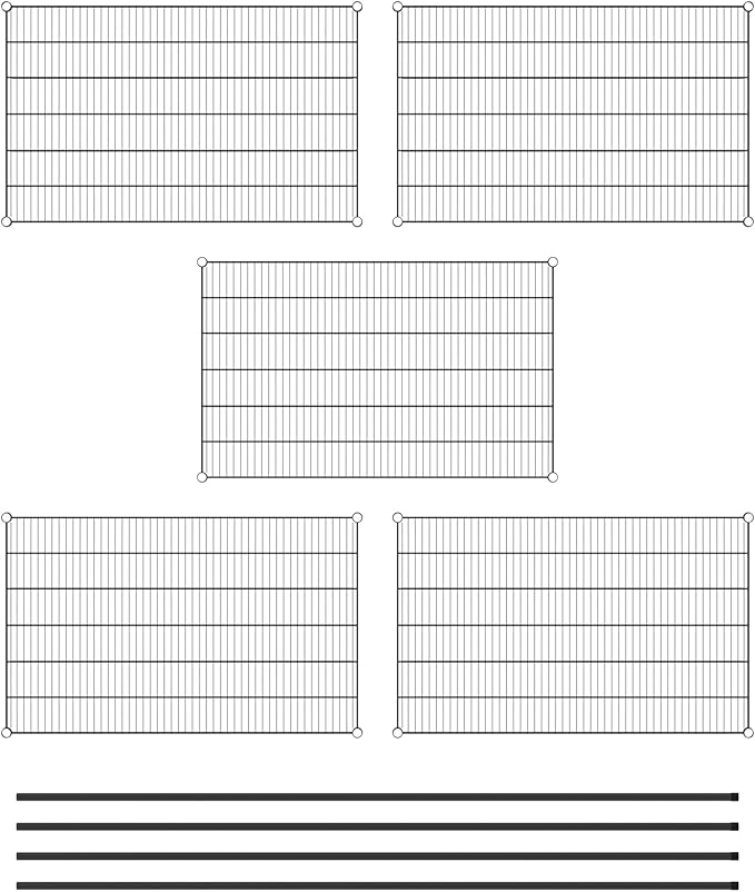 Commercial NSF Listed Black Epoxy Stationary Wire Shelving Kit 30" x 48" x 96", with 5 Shelves Perfect for Warehouse, Walk-in Refrigerator, Freezer, Grocery Store, Restaurant, Dishroom