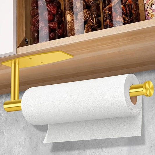 Paper Towel Holder, Paper Towel Holder Under Cabinet for Kitchen, Bathroom, Stainless Steel Paper Towel Roll Rack Wall Mount, Self Adhesive Paper Towel Bar