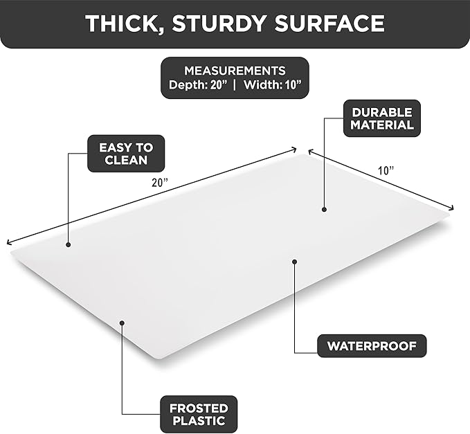 HOLDN' STORAGE Hard Plastic Liner for Pull Out Shelf, Fits Pull Out Cabinet Organizer 20"L x 10"W