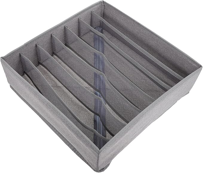 Foldable Cloth Storage Box with Compartments Washable Drawer Organizer for Underwear Socks Bras Collapsible Closet Divider Bin for Neat Clothing Arrangement and Easy Storage