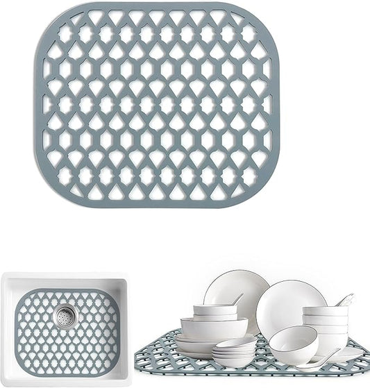 SAMSIER Sink Protectors for Kitchen Sink, Kitchen Sink Accessory - Silicone Mats Grid for Stainless Steel Strainer Bottom of Farmhouse Porcelain sinks (13”x11”)