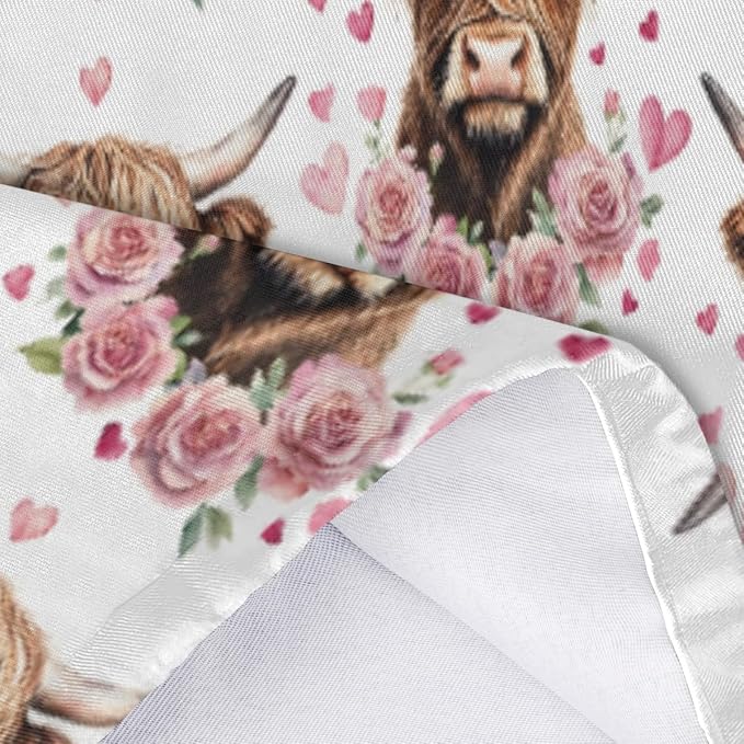 Plastic Bag Holder Heart Rose Highland Cow Wall Mount Grocery Bag Holder Wasgable Plastic Bag Dispenser Garbage Bag Organizer for Home Kitchen Decor, Gifts for Women Mom Family Friends