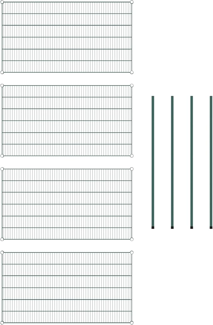 Commercial NSF Listed Green Epoxy Stationary Wire Shelving Kit 30" x 54" x 54", with 4 Shelves Perfect for Warehouse, Walk-in Refrigerator, Freezer, Grocery Store, Restaurant, Dishroom