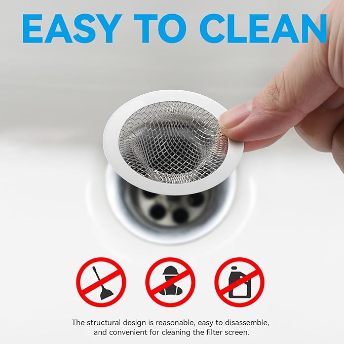 HNYYZL 2.125" Top / 1" Basket Small Drain Strainer, 2Pcs Sink Bathroom Drain Hair Catcher,RV Sink, Stainless Steel Drain Filter