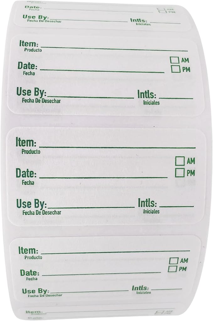 ATL Direct 2x1 Dissolvable Food Labels, 500 Label Stickers, Bottle Labels for Storage Bins, Sticker Labels for Food containers, (500, Green)