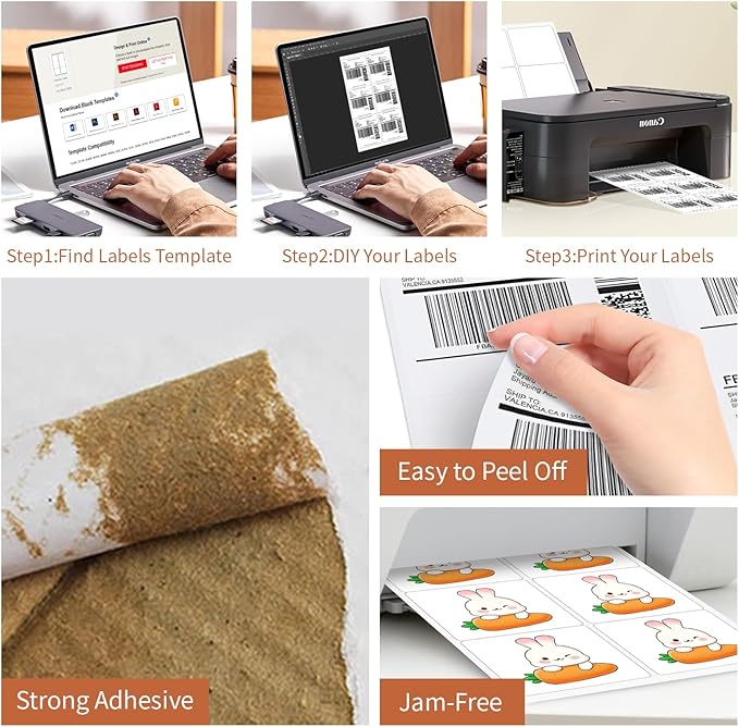 MultiLabel 3 1/3" x 4" (100 Sheets) Address Labels, 600 Labels, White, Matte, Laser/Ink Jet Printer Compatible