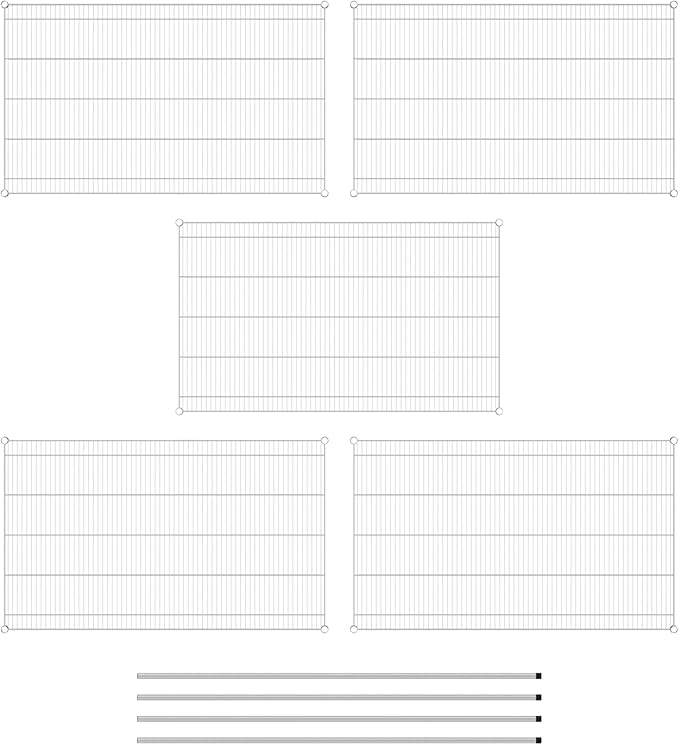 Commercial NSF Listed Chrome Stationary Wire Shelving Kit 36" x 60" x 74", with 5 Shelves Perfect for Warehouse, Walk-in Refrigerator, Freezer, Grocery Store, Restaurant, Dishroom