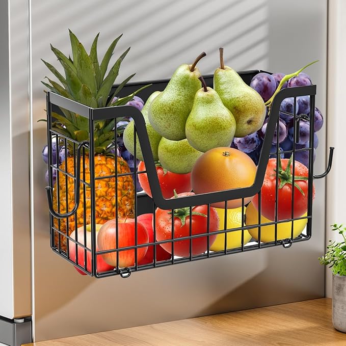 OSOVGO Magnetic Spice Rack, Magnetic Shelf for Fridge, Pantry Organizers & Storage, Kitchen Organization, Fridge Organizer, Kitchen Organizers and Storage, Magnetic Paper Towel Holder, (Black)