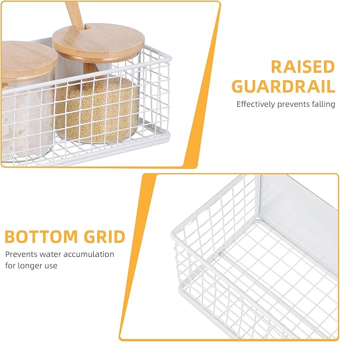 GALPADA Magnetic Spice Rack Refrigerator Storage Rack Large White Magnetic Holder Hanging Basket for Fridge Side Organizer