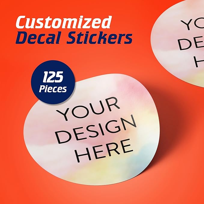 DayStar Custom Signs & Design 125 Vinyl Stickers, Multiple Colors, 1 inch, Round, Self-Adhesive, Glossy Finish, Custom Stickers for Business Logo and Labels, Personalized Stickers, USA