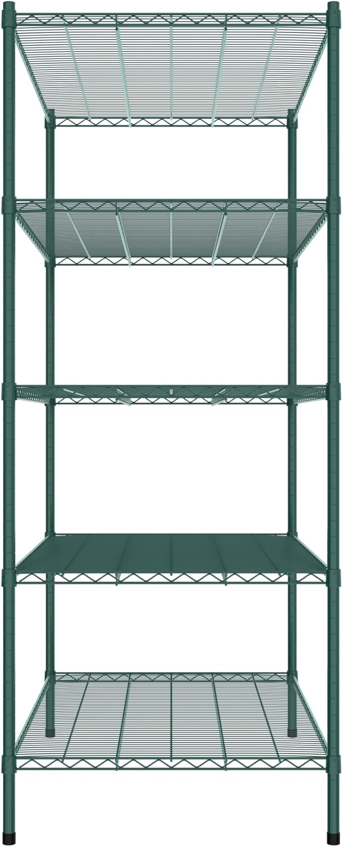 Commercial NSF Listed Green Epoxy Stationary Wire Shelving Kit 30" x 48" x 74", with 5 Shelves Perfect for Warehouse, Walk-in Refrigerator, Freezer, Grocery Store, Restaurant, Dishroom
