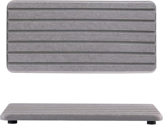 2 PCS Water Absorbent diatomite Coasters, 8.3" x 4" Water Absorbing Stone Tray for Sink, Stone Drying mat for Kitchen Counter, Stone soap Tray Used for Hand Soaps & toiletries & Plants