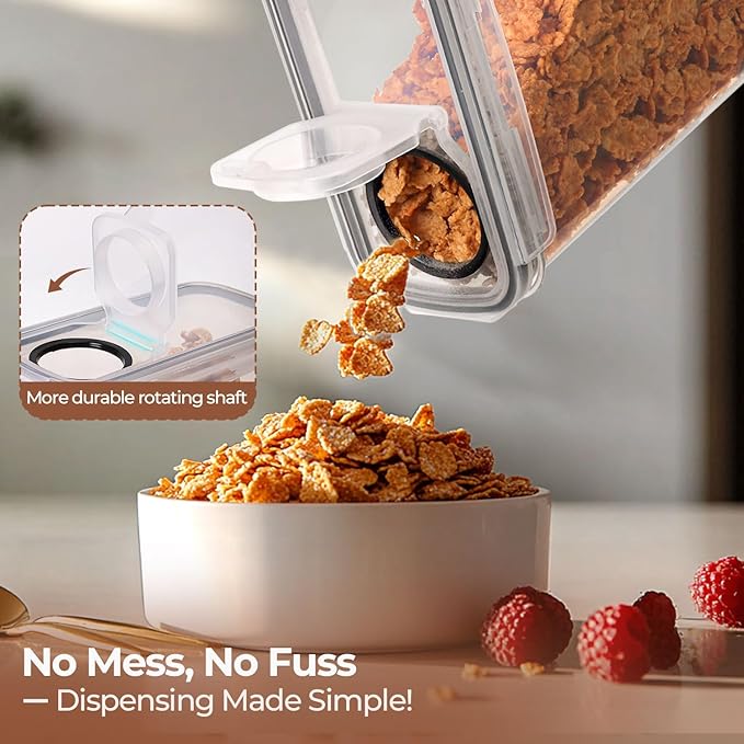 ComSaf Cereal Containers Storage Set (6L/4Lx2), Airtight Food Storage Containers for Pet Food Nuts,Cereal Dispenser for Kitchen Pantry Organization