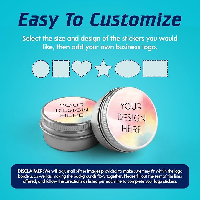 DayStar Custom Signs & Design 125 Vinyl Stickers, Multiple Colors, 1 inch, Round, Self-Adhesive, Glossy Finish, Custom Stickers for Business Logo and Labels, Personalized Stickers, USA