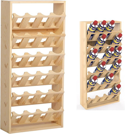 MYOYAY 6-Tier 24 Holes Spray Paint Can Storage Holder Organizer Can Rack Wall Mount Spray Bottle Can Holder for Garage and Craft Workroom 14.2" L x 5" W x 30" H