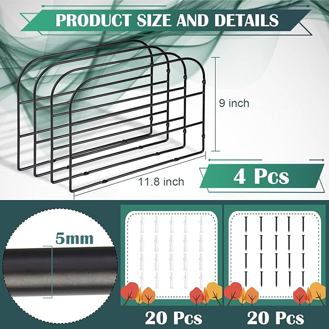 WANGDEFA 6 Pack Base Cabinet Tray Dividers Sheet Pan Rack 12x9 Inches Baking Black Metal Organizer for Wall Kitchen Cabinets (6)