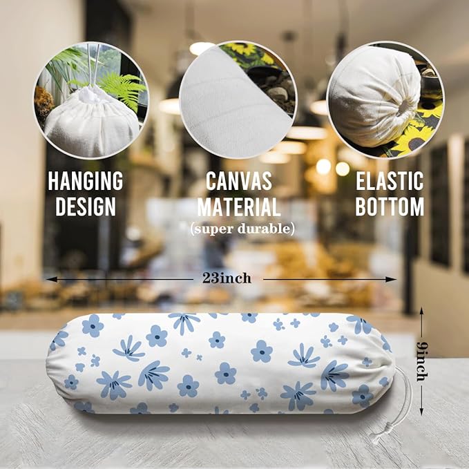 Floral Bag Holder, Kitchen Essentials, Cute Plastic Bags Dispenser Holders, Reusable Shopping Dispenser for Wall Hanging, Kitchen Housewarming Gifts for Women Family Friends Grandma Mom, bags-13