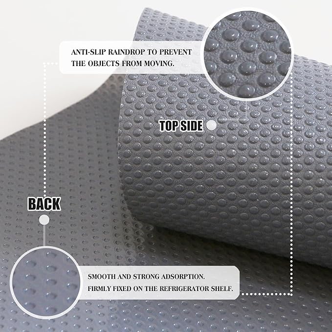 Daixers 20Pcs Refrigerator Liners, Washable Fridge Liner Shelf Mats Refrigerator Pads for Cupboard Cabinet Drawer Home Kitchen Accessories Organization (Grey)