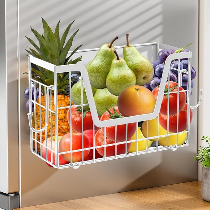 OSOVGO Magnetic Spice Rack for Refrigerator, Fridge Organizers and Storage, Pantry Organizers & Storage, Magnetic Shelf for Refrigerator, Laundry Room Organization, Magnetic Wall Shelf (White)