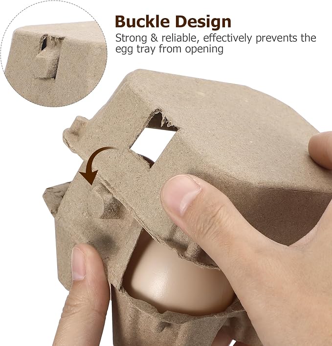 Garneck 10Pcs Egg Carton 1/3 Dozen Bulk Set: Egg Box 4 Count Reusable Stackable Tray for Kitchen Refrigerator Farm Market Storage Organize