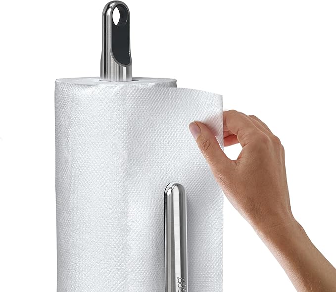 Joseph Joseph Hold Easy-Tear Paper Towel Kitchen Roll Holder, Weighted, Non-Slip Base, Fits up to 5.5" Diameter Rolls