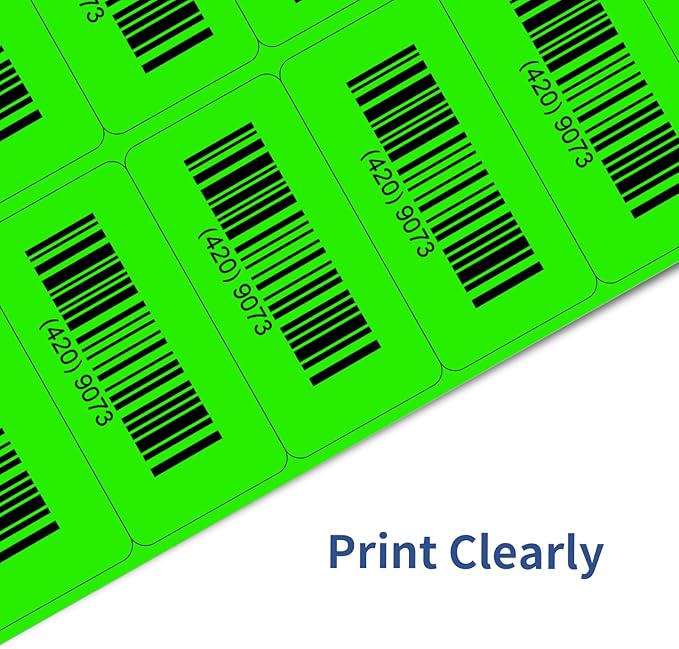 YEGAWEN Shipping Labels Stickers, 2"×4" Printable Mailing Label for Laser/Inkjet Printing- Matte, Permanent Adhesive Labels Stickers (Fluorescent Green)