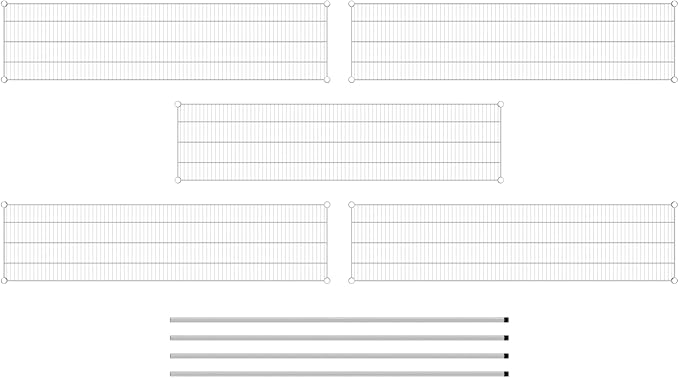 Commercial NSF Listed Chrome Stationary Wire Shelving Kit 18" x 72" x 74", with 5 Shelves Perfect for Warehouse, Walk-in Refrigerator, Freezer, Grocery Store, Restaurant, Dishroom