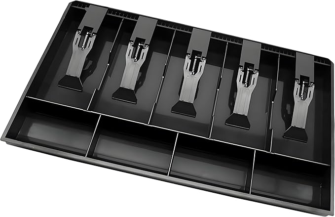 Cash Register Drawer Insert Tray with for Money Storage, Banks Supermarkets Stores,Black (5 Bill & 4 Coin)