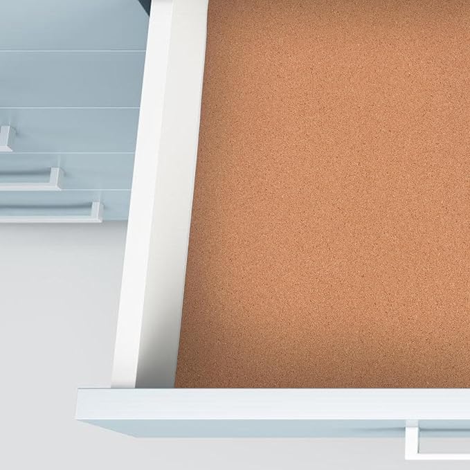 TOPPERFUN Cork Liner for Drawers Cabinets 2 Sheets Non-Slip Moisture-Resistant High-Density Cork Easy to Cut Install Ideal for Shelves and Cabinets