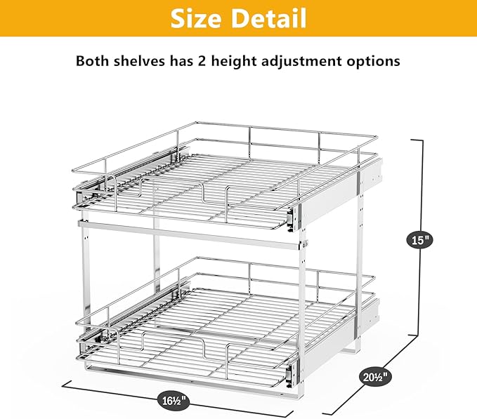 ROOMTEC Slide Out Cabinet Organizer (16.5" Wx20.5 D)