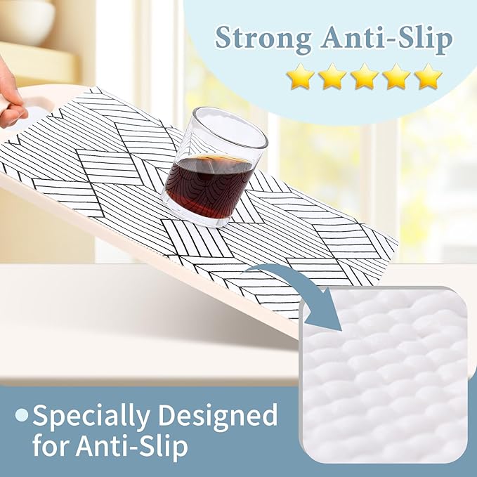 Shelf Liners for Kitchen Cabinets Non Adhesive Shelf Liner Paper Non-Slip Thickened Drawer Liner Easy to Clean for Tool Box Refrigerator with Knife and Tape Measure, Black Geometric, 11.8 x 236.2 in