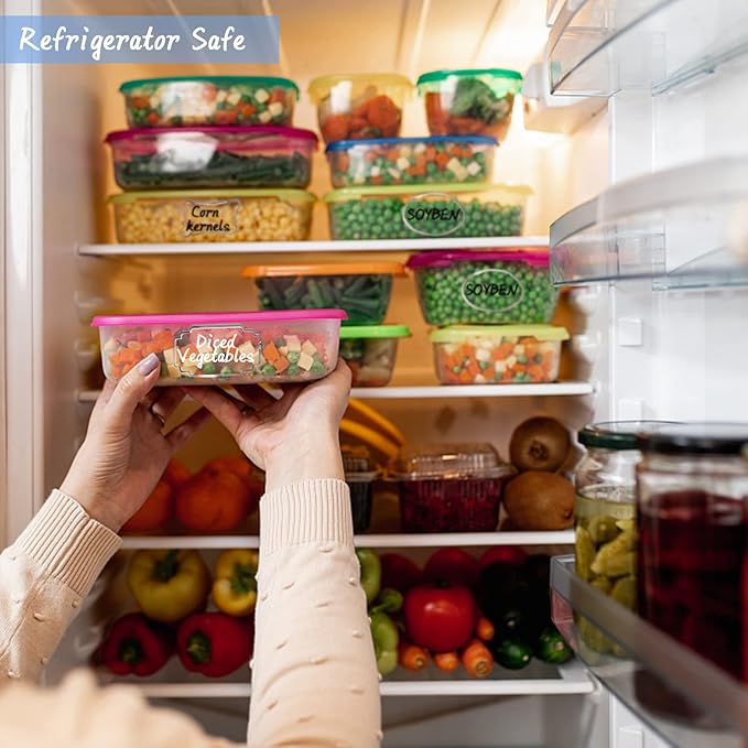 Removable Clear Labels for Jars, Transparent Label Stickers with Silver Border,Waterproof Write-On Kitchen Labels with Markers for Food Container,Storage Bin,Spice Jar,Home Organization,138Pcs