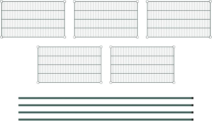 Commercial NSF Listed Green Epoxy Stationary Wire Shelving Kit 21" x 36" x 96", with 5 Shelves Perfect for Warehouse, Walk-in Refrigerator, Freezer, Grocery Store, Restaurant, Dishroom