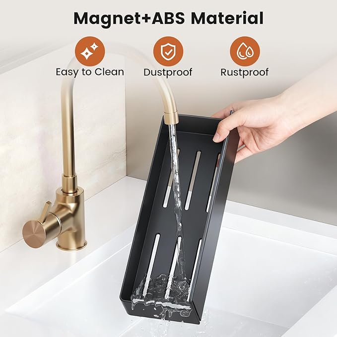 Mystozer Magnetic Spice Rack for Refrigerator,4 Pack Magnetic Shelf,Fridge Magnet Organizer with Paper Towel Holder and Utensils Racks,Fridge Organizers and Storage Black(4 Pack)