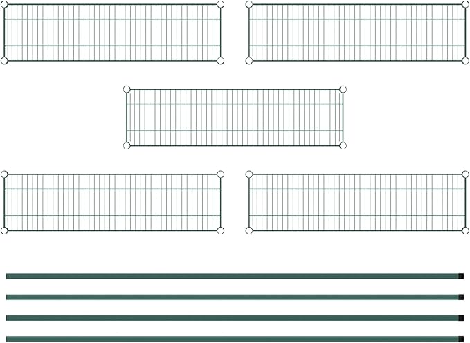 Commercial NSF Listed Green Epoxy Stationary Wire Shelving Kit 12" x 42" x 86", with 5 Shelves Perfect for Warehouse, Walk-in Refrigerator, Freezer, Grocery Store, Restaurant, Dishroom