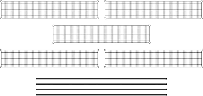 Commercial NSF Listed Black Epoxy Stationary Wire Shelving Kit 14" x 72" x 96", with 5 Shelves Perfect for Warehouse, Walk-in Refrigerator, Freezer, Grocery Store, Restaurant, Dishroom