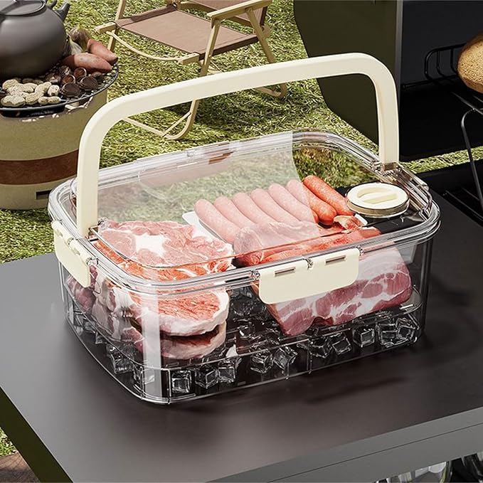 Fridge Storage Box Set with Handles Sturdy Clear Fridge with Lid Stackable Organizers for Kitchen Food Containers