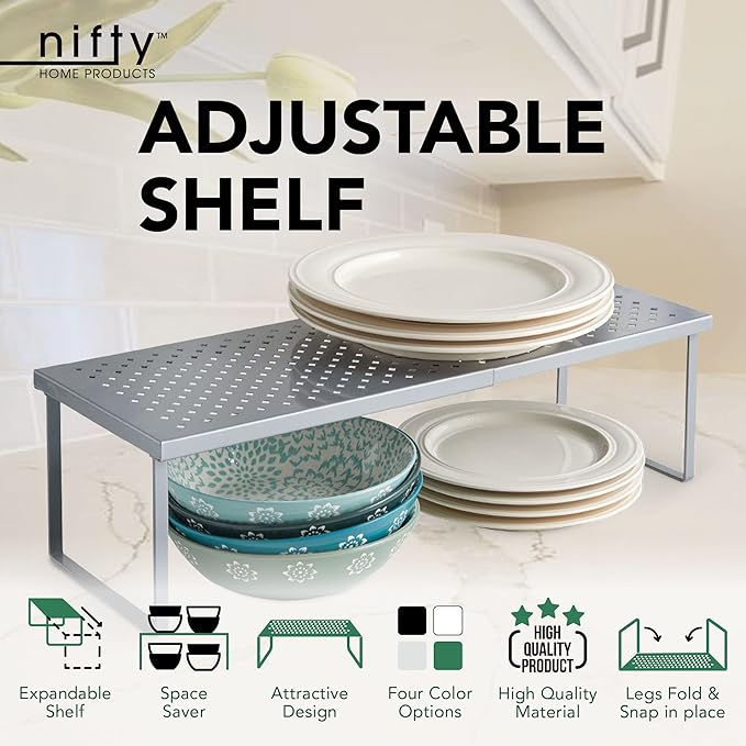 Nifty Expandable Shelf Rack Adjustable- Silver