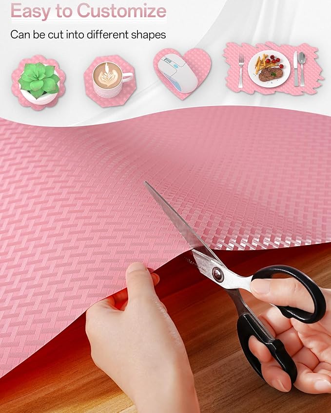 Shelf and Drawer Liner for Kitchen Cabinet, Non-Adhesive 24in x 360in Waterproof Contact Paper Refrigerator Liners Thickened Durable EVA Material Non Slip Mat for Dresser Cupboard Pantry Protector