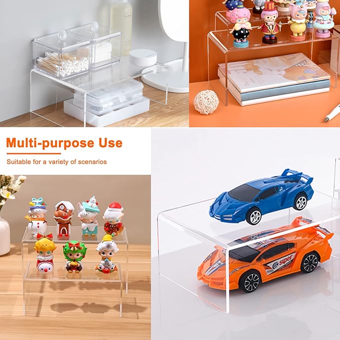 8Pcs Acrylic Display Risers(6",5",4" 3") Clear Product Stand,Cupcakes Holder Dessert Display Transparent Showcase Stands, Candy Bar Risers, Acrylic Lifts Display for Figures