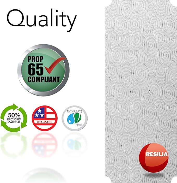 RESILIA Shelf Liner Set for Wire Shelving Units – 5 Pack, 18 Inches x 36 Inches, Clear Swirl Spiral Pattern, Anti-Slip, Heavy Duty, Made in The USA, for Kitchen, Bathroom, Garage Storage, Made in USA