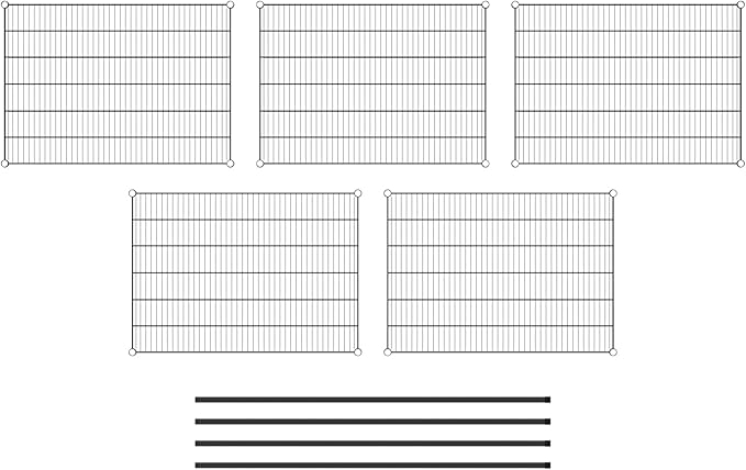 Commercial NSF Listed Black Epoxy Stationary Wire Shelving Kit 30" x 42" x 64", with 5 Shelves Perfect for Warehouse, Walk-in Refrigerator, Freezer, Grocery Store, Restaurant, Dishroom