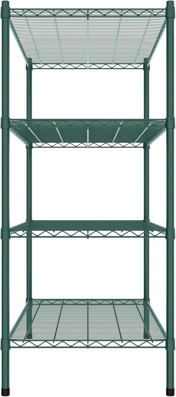 Commercial NSF Listed Green Epoxy Stationary Wire Shelving Kit 24" x 42" x 54", with 4 Shelves Perfect for Warehouse, Walk-in Refrigerator, Freezer, Grocery Store, Restaurant, Dishroom