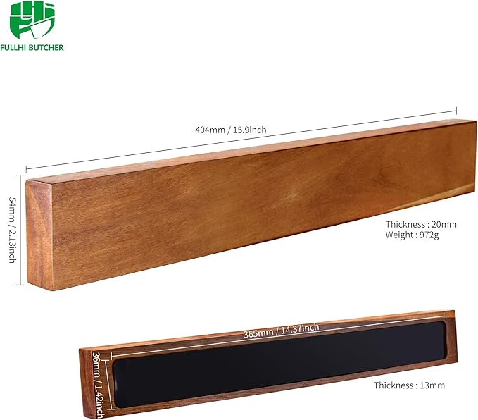 Wall Mounted Wood Magnetic Knife Strip, 16 inch Innovations Multi-Purpose Knife Holder Bar for Wall Kitchen Secure Store Utensil Organizer