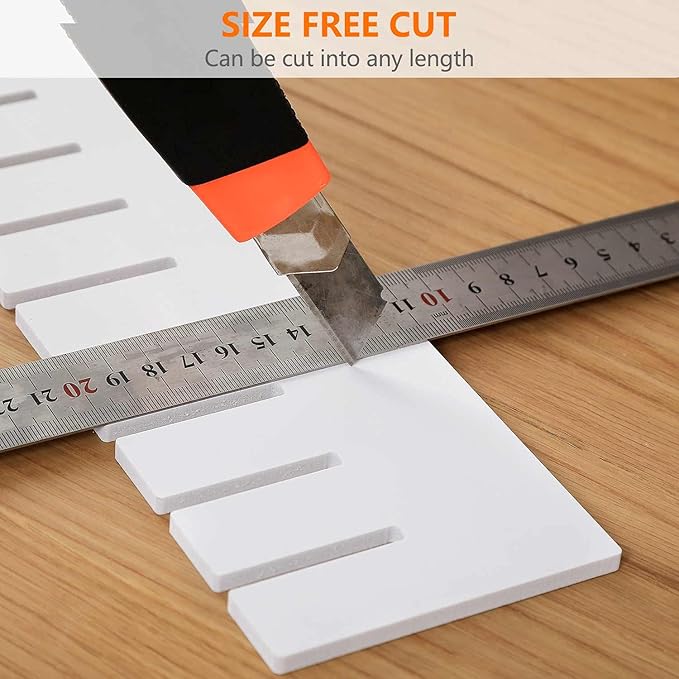 10Pcs Drawer Dividers, 15.75" x 3.55", Thick, DIY Organizer Separator, Large Adjustable Dresser Drawer Organizer for Clothes, Bedroom, Bathroom, Kitchen Cutlery, Desk, Office Storage