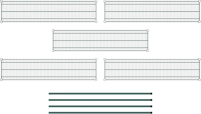 Commercial NSF Listed Green Epoxy Stationary Wire Shelving Kit 14" x 60" x 64", with 5 Shelves Perfect for Warehouse, Walk-in Refrigerator, Freezer, Grocery Store, Restaurant, Dishroom