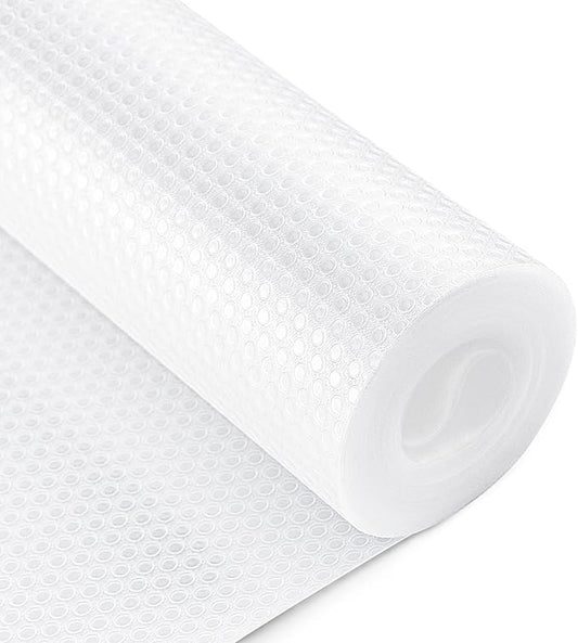 Bloss Shelf Liners, Non Adhesive EVA Drawer Mat Liners Roll for Bathroom, Kitchen, Desks, Deco Shelves 12×59 inch-Clear