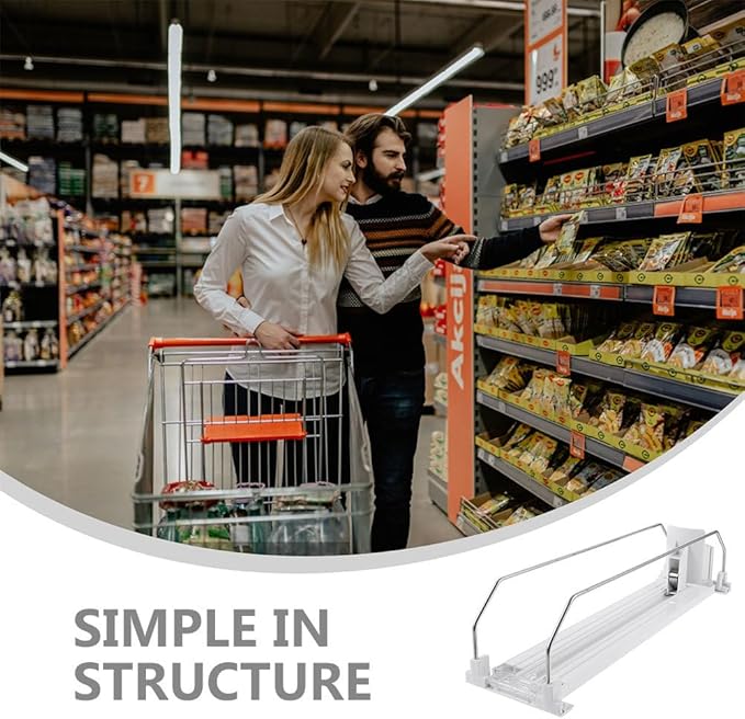 Drink Can Organizer Automatic Soda Can Pusher For Supermarket Shelf Display Adjustable White Plastic Drink Dispenser