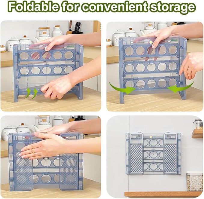 Egg Holder For Fridge 30 Grid Egg Fridge Organizer Food-Grade Plastic Container For Refrigerator Flippable Organizer For Refrigerator Holder For Kitchen Storage And Organization