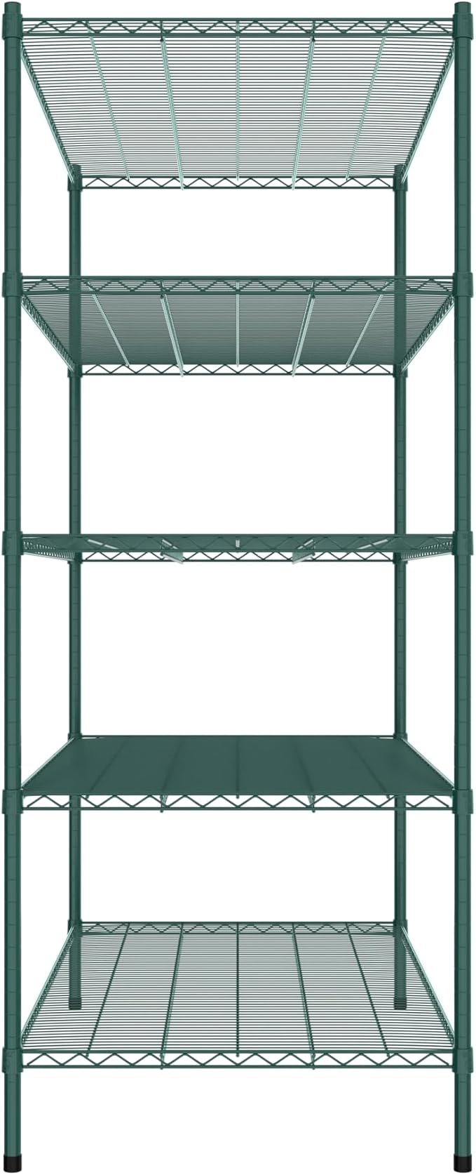 Commercial NSF Listed Green Epoxy Stationary Wire Shelving Kit 30" x 54" x 74", with 5 Shelves Perfect for Warehouse, Walk-in Refrigerator, Freezer, Grocery Store, Restaurant, Dishroom